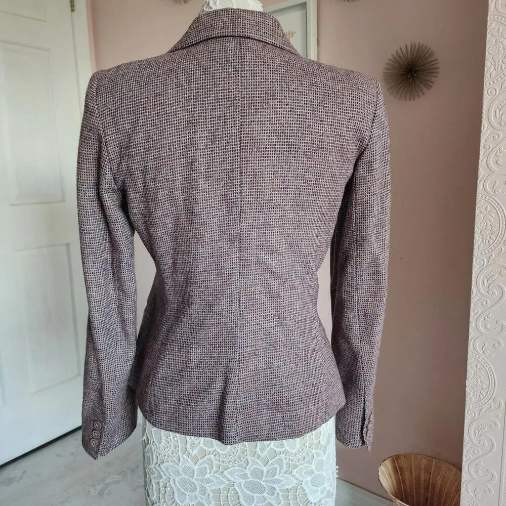 euc PEABODY House tweed brown RUST adorable blazer jacket 11/12 romania